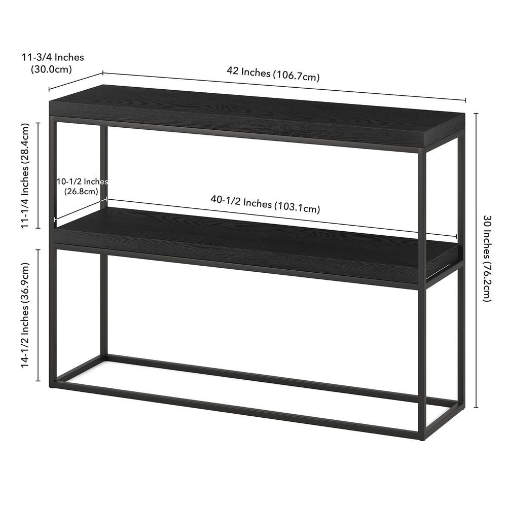 Edmund 42'' Wide Rectangular Console Table in Black Grain