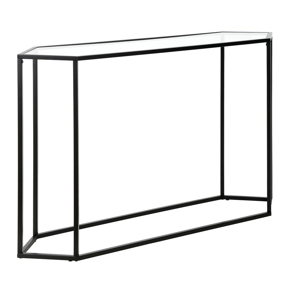 Beck 48'' Wide Hexagonal Console Table in Blackened Bronze