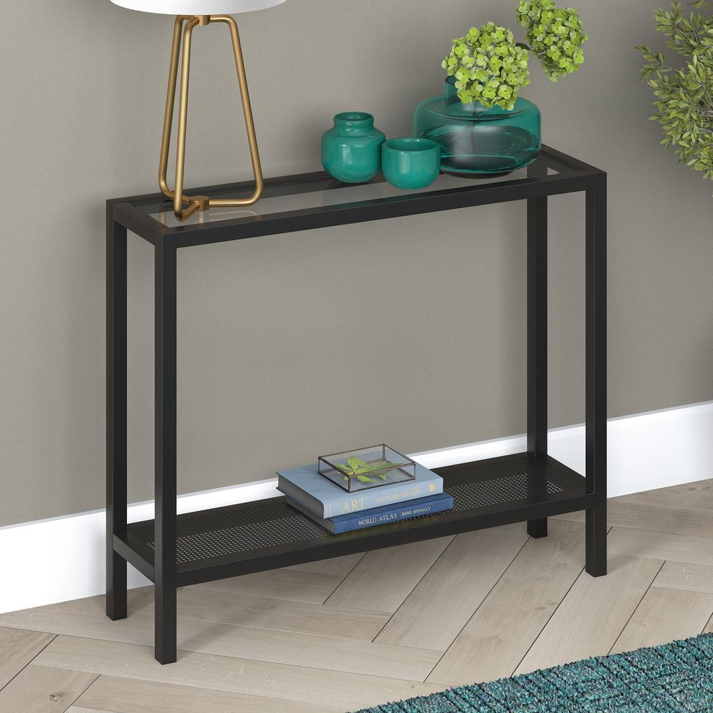 Rigan 36'' Wide Rectangular Console Table in Blackened Bronze