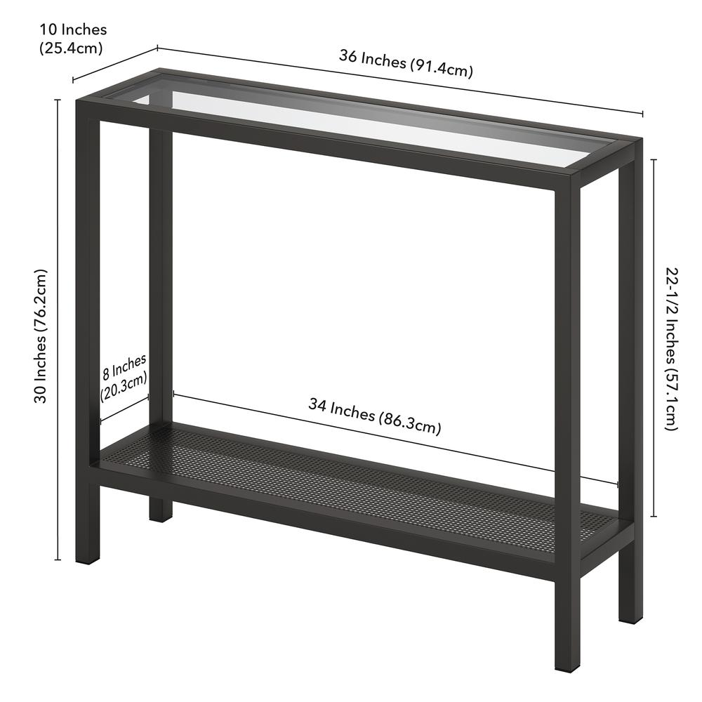 Rigan 36'' Wide Rectangular Console Table in Blackened Bronze