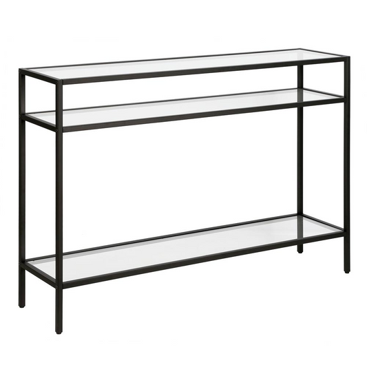 Siviline 42'' Wide Rectangular Console Table in Blackened Bronze