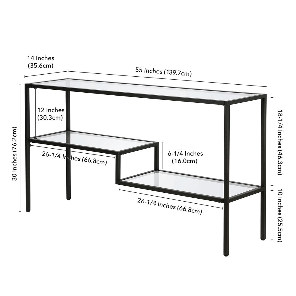 Lovett 55'' Wide Rectangular Console Table in Blackened Bronze