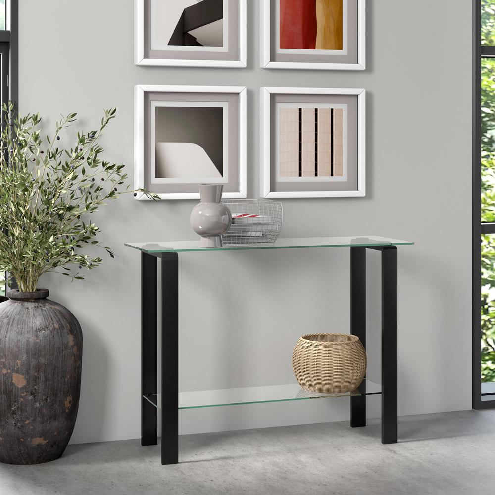 Asta 42'' Wide Rectangular Console Table in Blackened Bronze