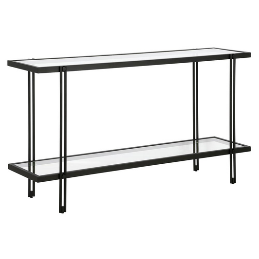 Inez 55'' Wide Rectangular Console Table in Blackened Bronze