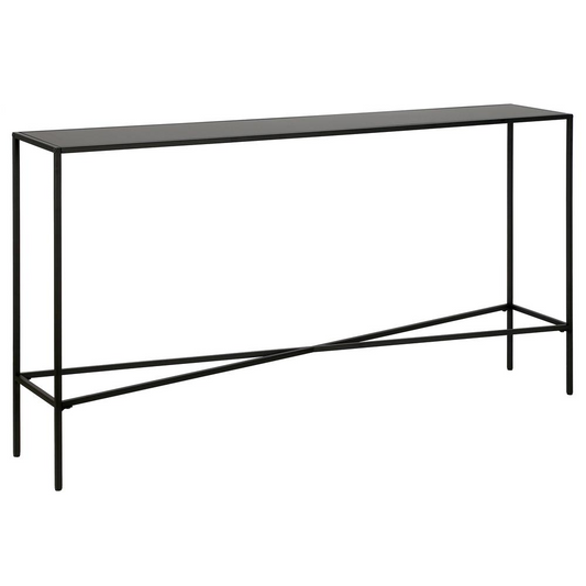 Henley 55'' Wide Rectangular Console Table with Metal Top in Blackened Bronze