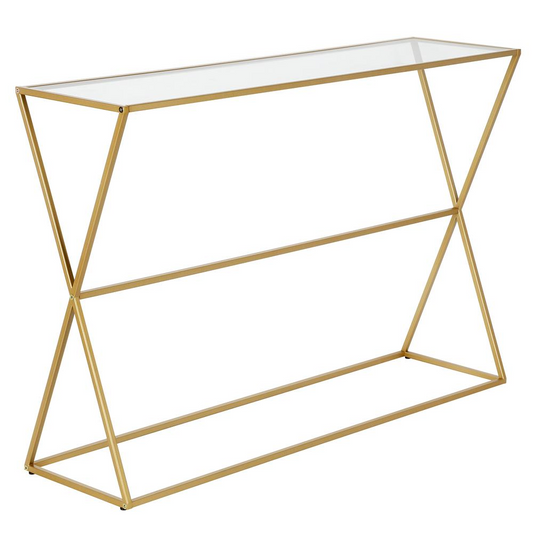 Sabrina 45'' Wide Rectangular Console Table in Brass