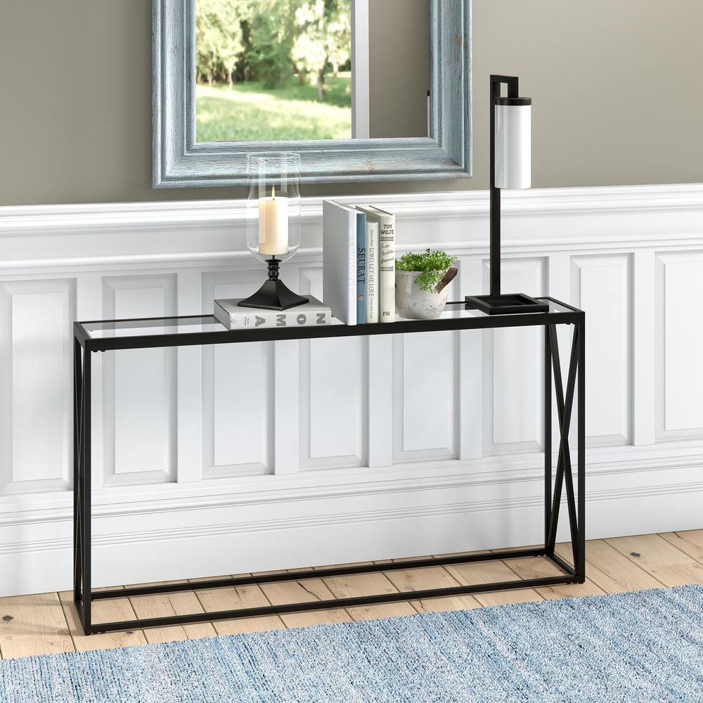 Arlo 55'' Wide Rectangular Console Table in Blackened Bronze