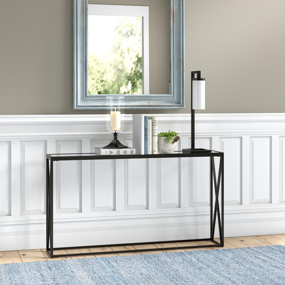 Arlo 55'' Wide Rectangular Console Table in Blackened Bronze