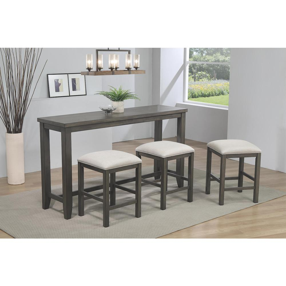 Sunset Trading Shades of Gray 65" Rectangular Narrow Pub Table | Small Space Counter Height Dining | Sofa Console | Seats 6