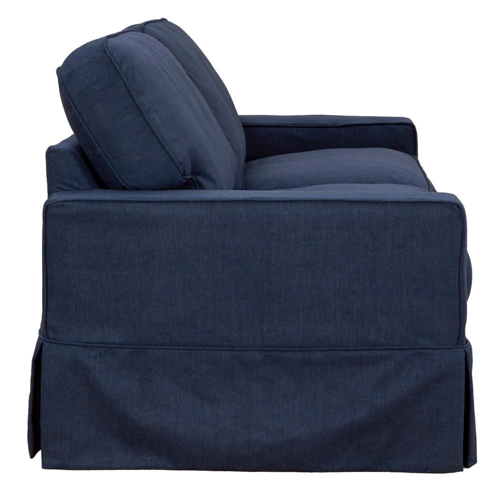 Sunset Trading Americana Slipcover Only for Box Cushion Track Arm Sofa | Stain Resistant Performance Fabric | Navy Blue