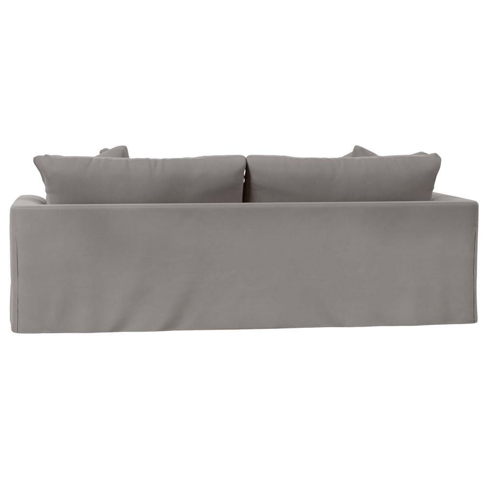 Sunset Trading Newport Slipcover Only for Recessed Fin Arm 94" Sofa | Stain Resistant Performance Fabric | 4 Throw Pillow Covers | Gray