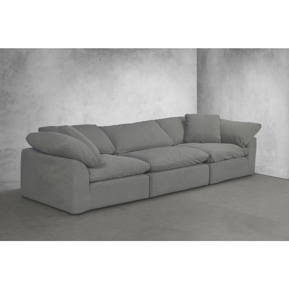 Sunset Trading Cloud Puff Slipcover for 3 Piece Modular Sofa | Sectional Sofa Cover | Stain Resistant Performance Fabric | Gray