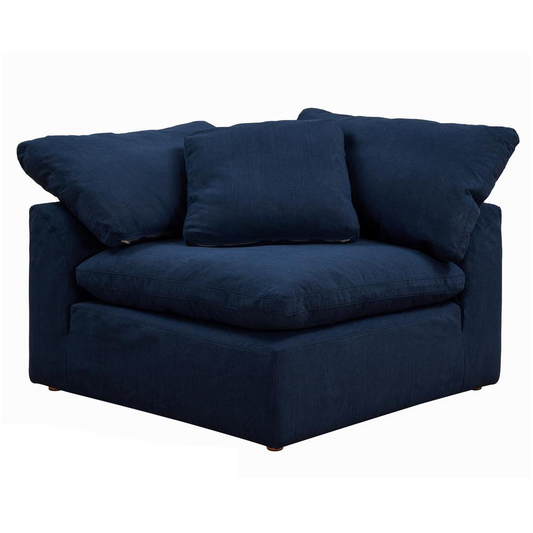 Sunset Trading Cloud Puff Slipcover for 2 Piece Modular Large Loveseat | Sectional Sofa Cover| Stain Resistant Performance Fabric | Navy Blue