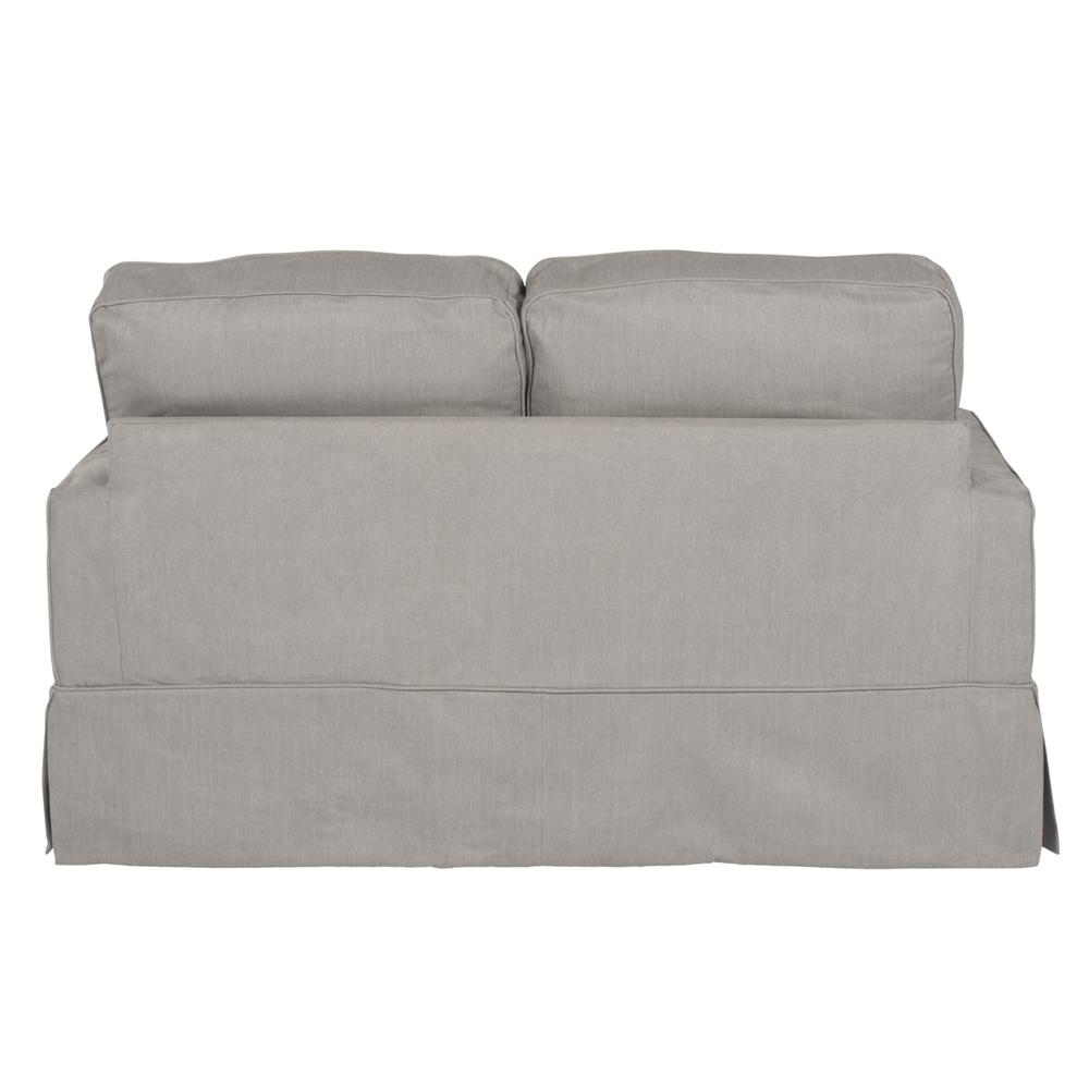 Sunset Trading Americana Slipcover for Box Cushion Track Arm Loveseat | Stain Resistant Performance Fabric | Gray