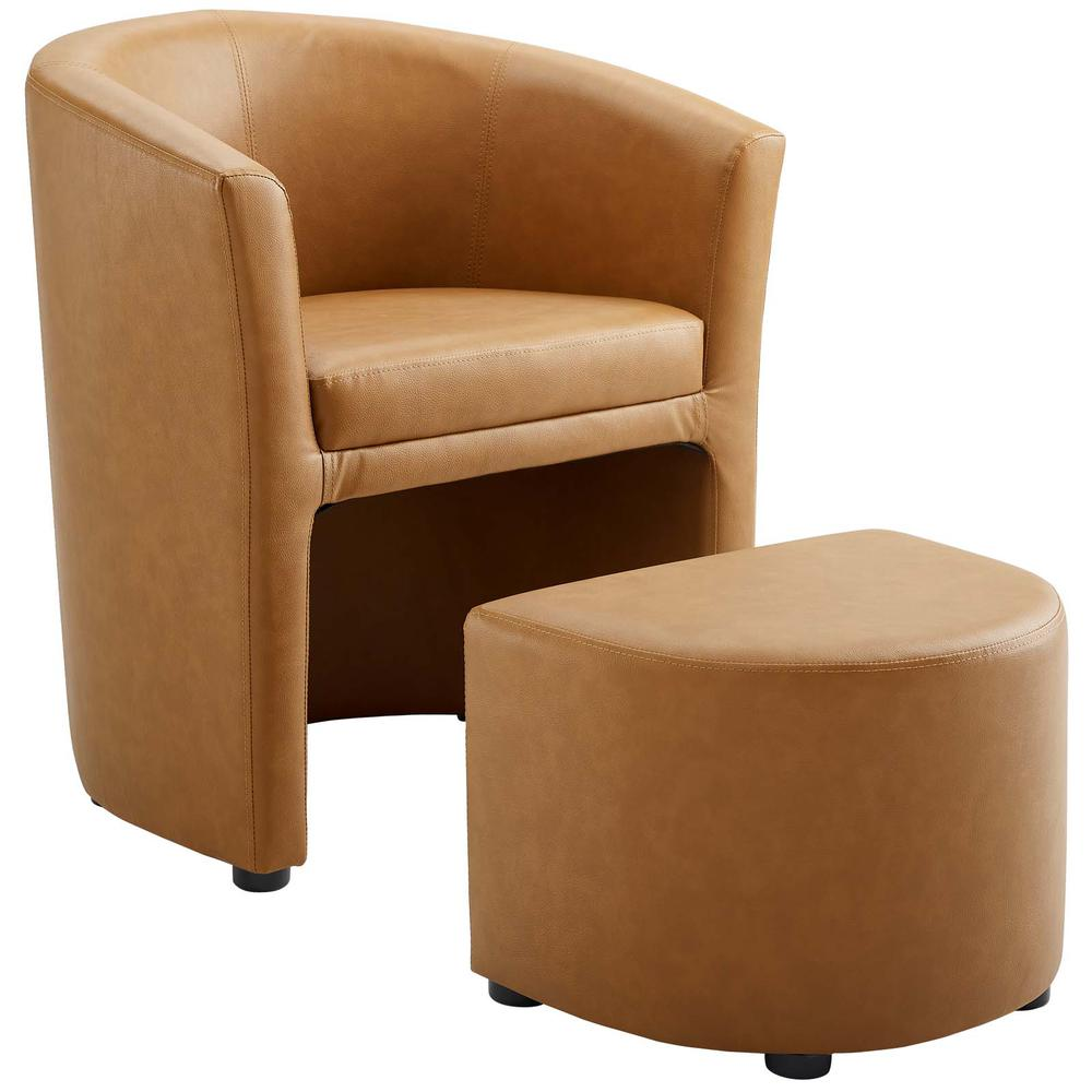 Divulge Armchair and Ottoman - Tan EEI-1407-TAN