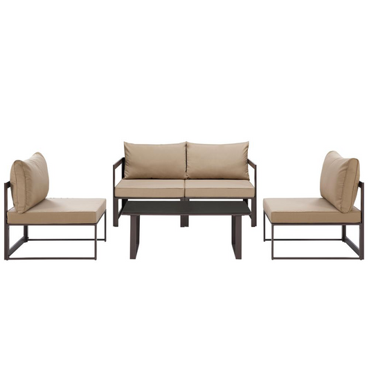 Fortuna 5 Piece Outdoor Patio Sectional Sofa Set