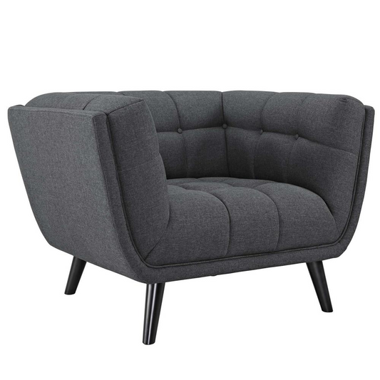 Bestow Upholstered Fabric Armchair - Gray