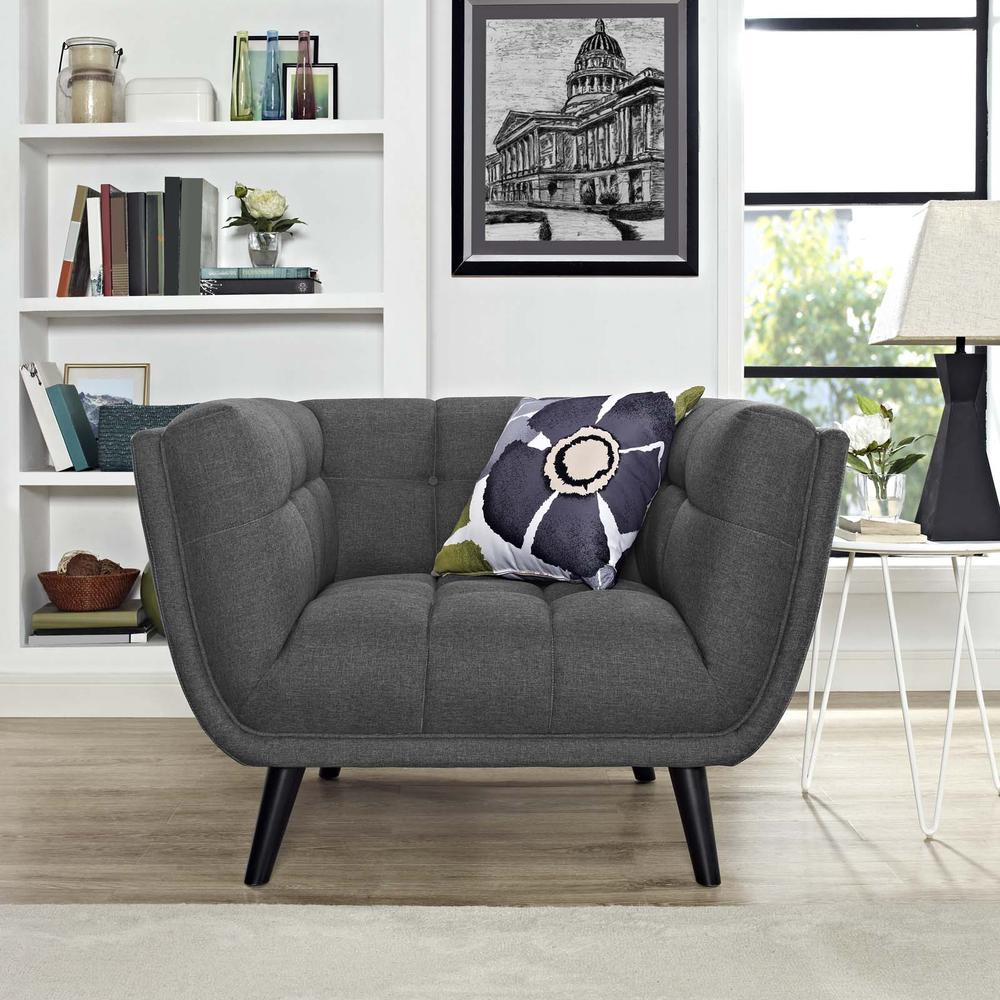 Bestow Upholstered Fabric Armchair - Gray