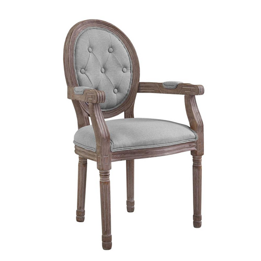 Arise Vintage French Upholstered Fabric Dining Armchair