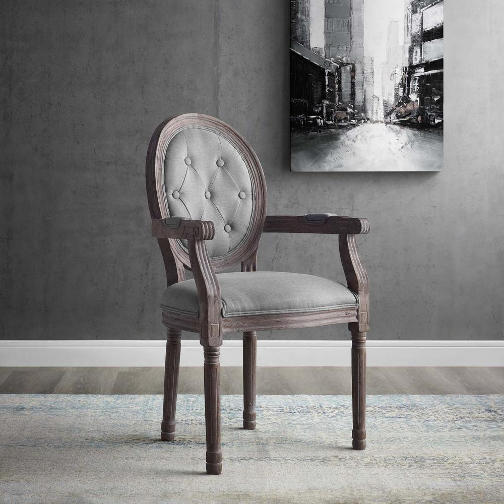 Arise Vintage French Upholstered Fabric Dining Armchair