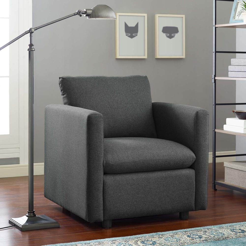 Activate Upholstered Fabric Armchair - Gray