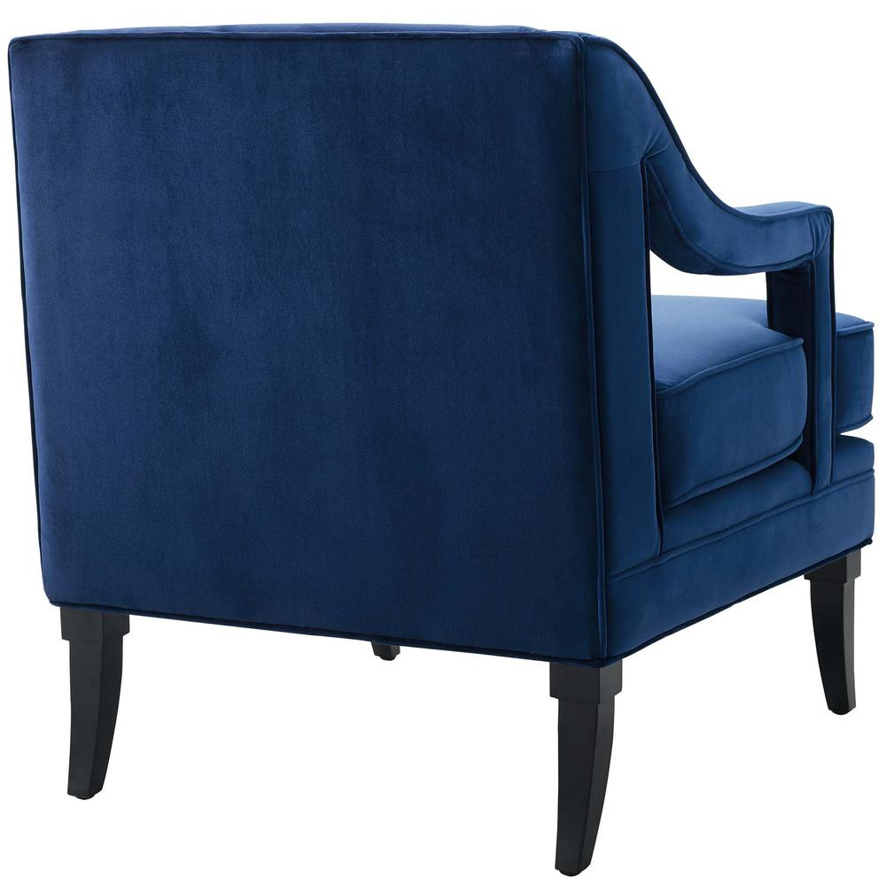 Concur Button Tufted Performance Velvet Armchair - Navy