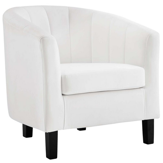 Prospect Channel Tufted Performance Velvet Armchair - White EEI-3188-WHI