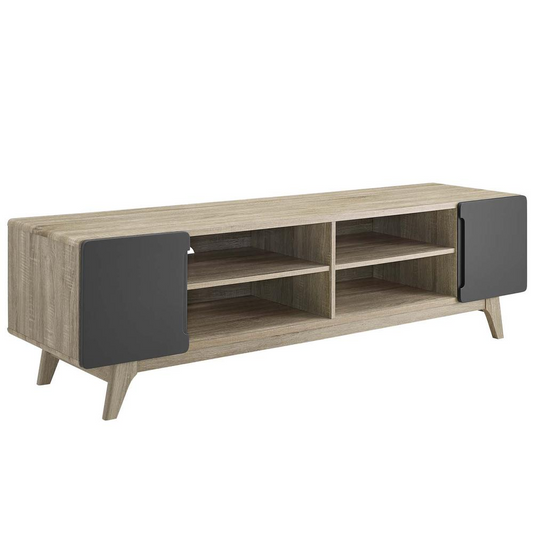 Tread 70" Media Console TV Stand - Natural Gray EEI-3306-NAT-GRY