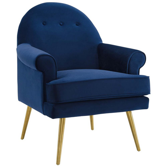 Revive Tufted Button Accent Performance Velvet Armchair - Navy EEI-3412-NAV