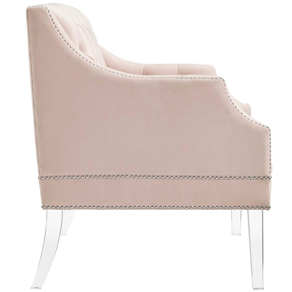 Proverbial Tufted Button Accent Performance Velvet Armchair - Pink EEI-3413-PNK