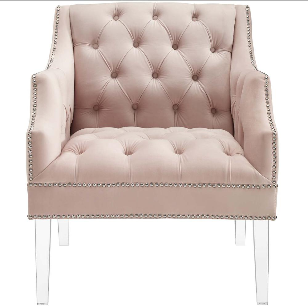 Proverbial Tufted Button Accent Performance Velvet Armchair - Pink EEI-3413-PNK