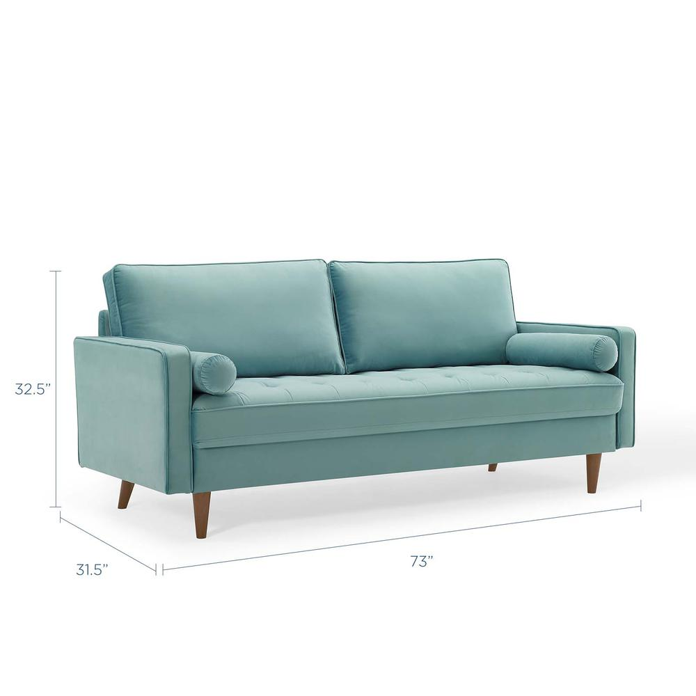 Valour Performance Velvet Sofa - Mint EEI-3764-MIN