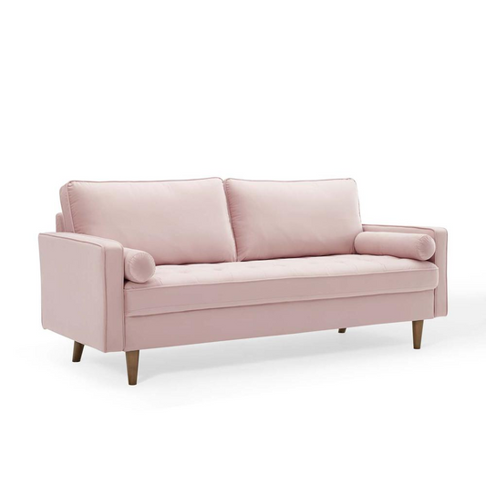 Valour Performance Velvet Sofa - Pink EEI-3764-PNK