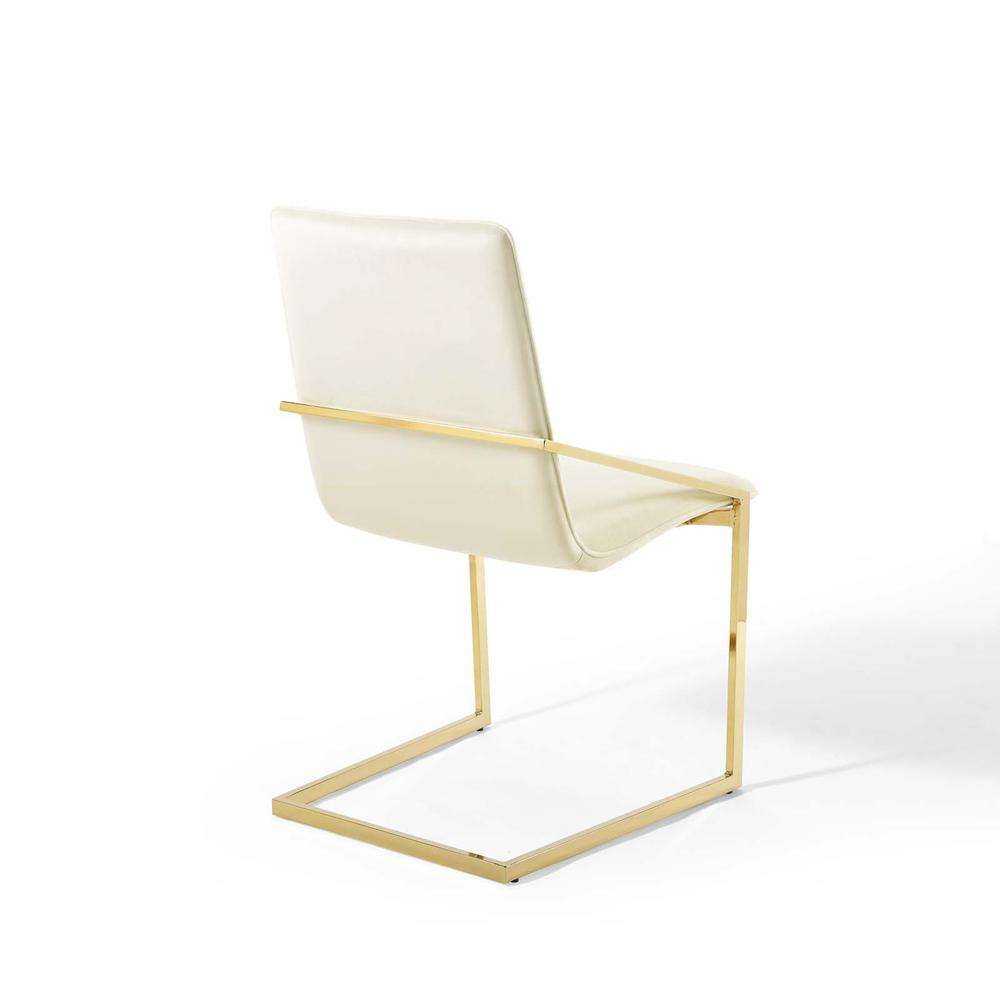 Pitch Performance Velvet Dining Armchair - Gold Ivory EEI-3799-GLD-IVO