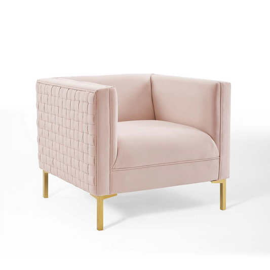 Resonate Performance Velvet Armchair - Pink EEI-3916-PNK