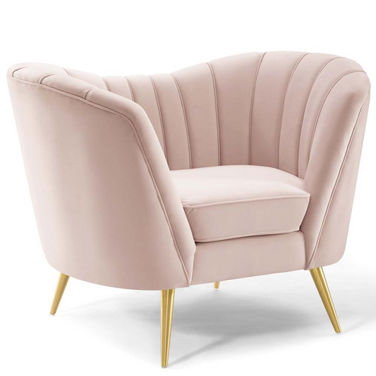 Opportunity Performance Velvet Armchair - Pink EEI-3874-PNK