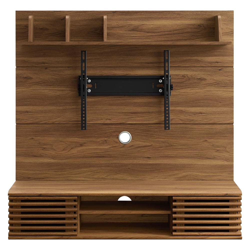 Render Wall Mounted TV Stand Entertainment Center - Walnut EEI-3864-WAL