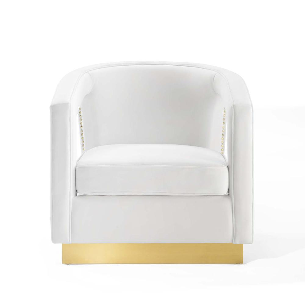 Frolick Performance Velvet Armchair - White EEI-3888-WHI