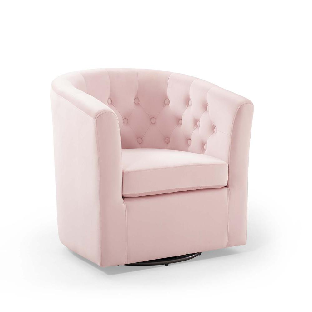 Prospect Tufted Performance Velvet Swivel Armchair - Pink EEI-4138-PNK