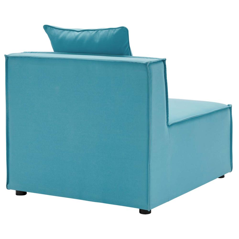 Saybrook Outdoor Patio Upholstered Sectional Sofa Armless Chair - Turquoise EEI-4209-TUR