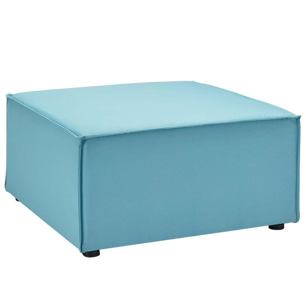 Saybrook Outdoor Patio Upholstered Sectional Sofa Ottoman - Turquoise EEI-4211-TUR