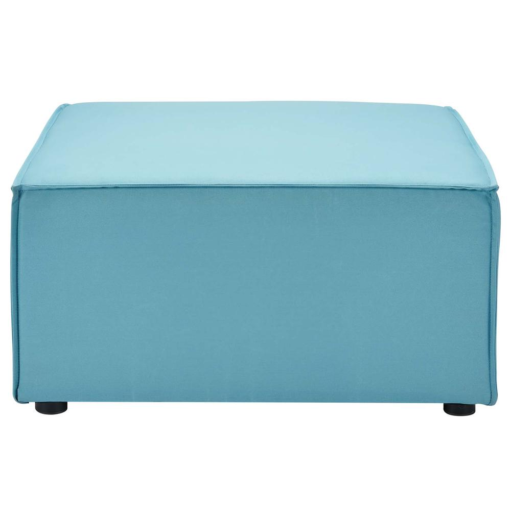 Saybrook Outdoor Patio Upholstered Sectional Sofa Ottoman - Turquoise EEI-4211-TUR