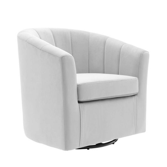 Prospect Performance Velvet Swivel Armchair - Light Gray EEI-4139-LGR