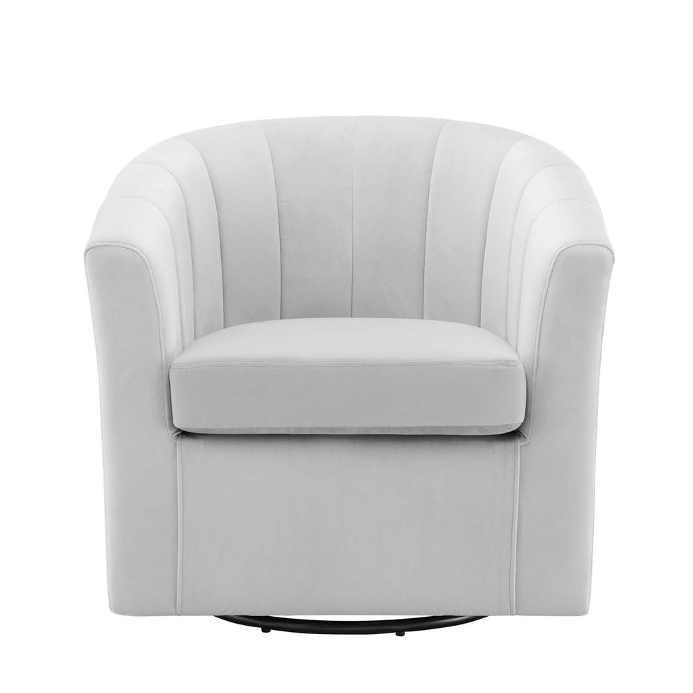 Prospect Performance Velvet Swivel Armchair - Light Gray EEI-4139-LGR