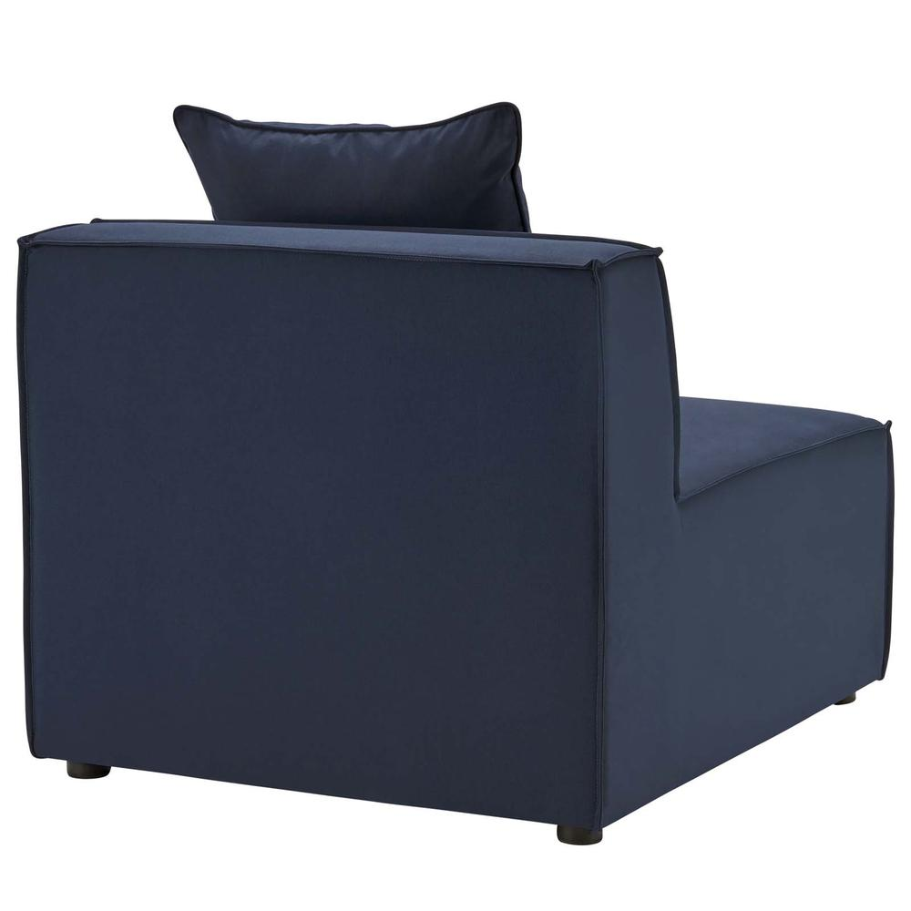 Saybrook Outdoor Patio Upholstered Sectional Sofa Armless Chair - Navy Blue EEI-4209-NAV