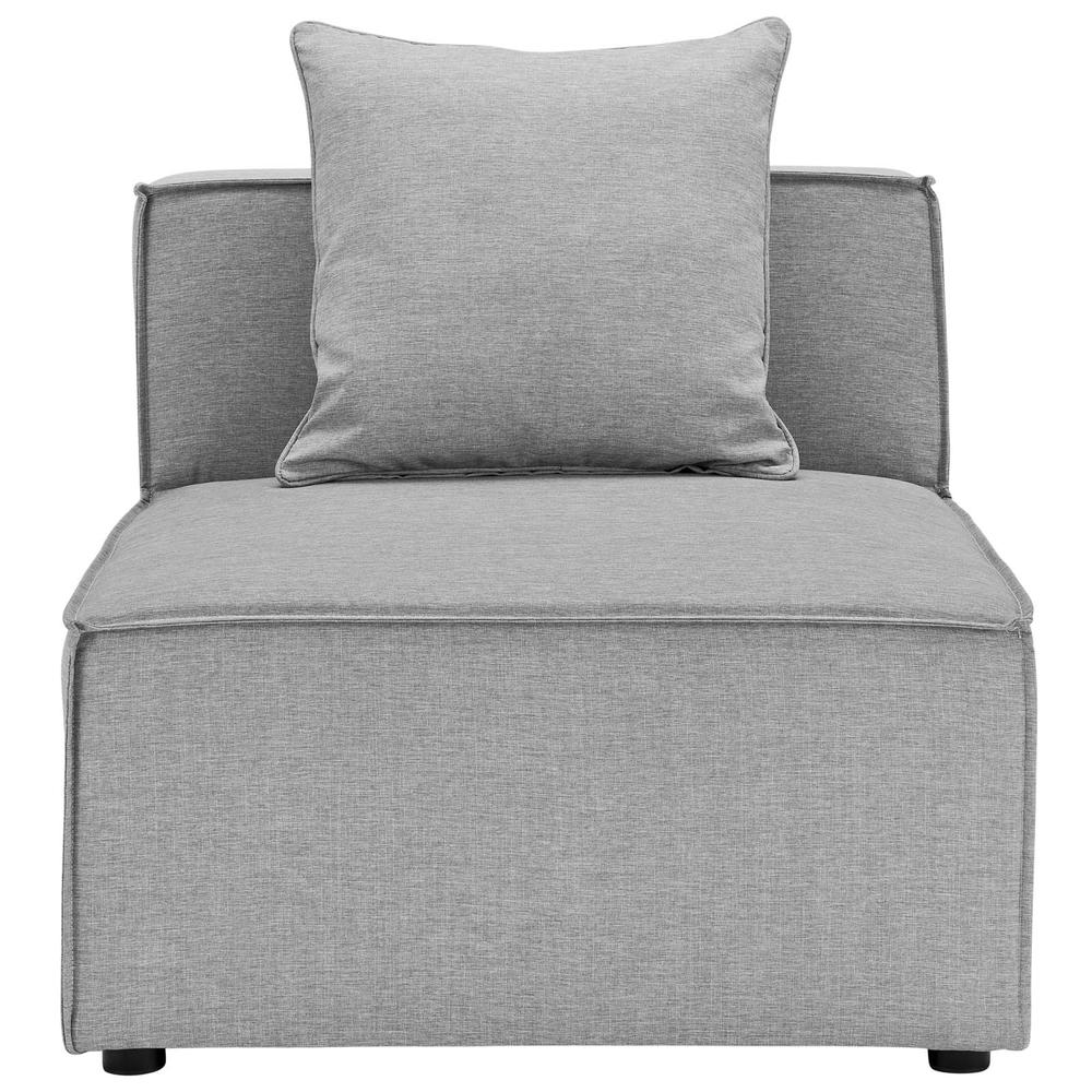 Saybrook Outdoor Patio Upholstered Sectional Sofa Armless Chair - Gray EEI-4209-GRY