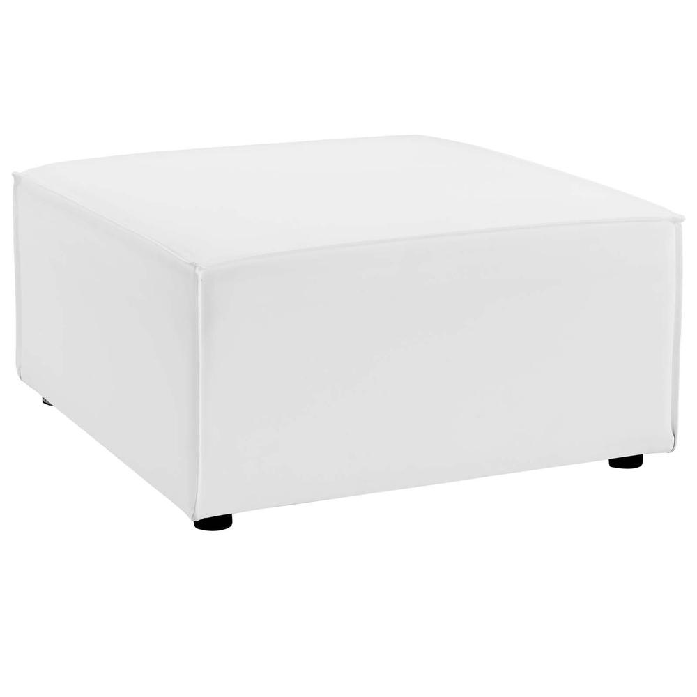Saybrook Outdoor Patio Upholstered Sectional Sofa Ottoman - White EEI-4211-WHI
