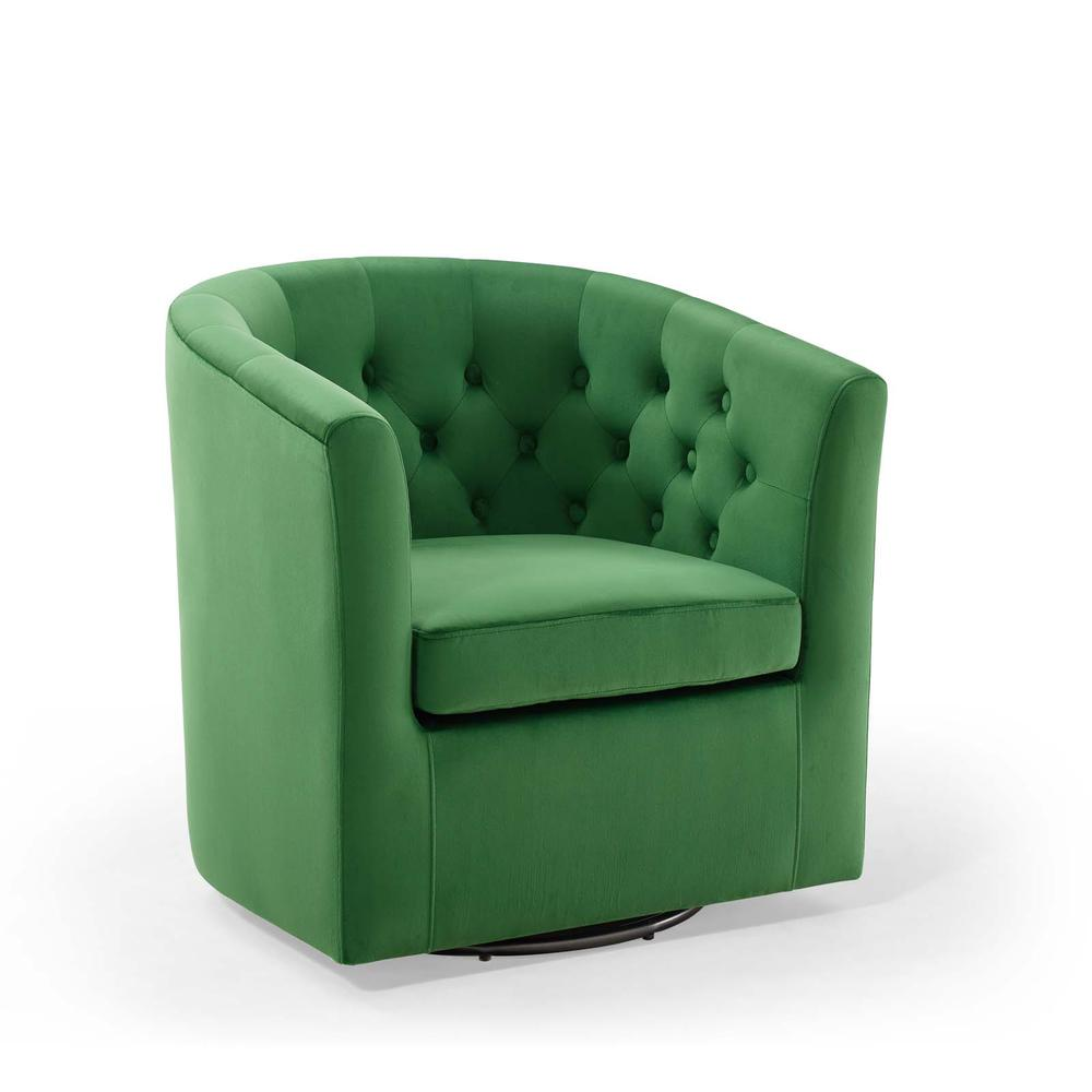 Prospect Tufted Performance Velvet Swivel Armchair - Emerald EEI-4138-EME