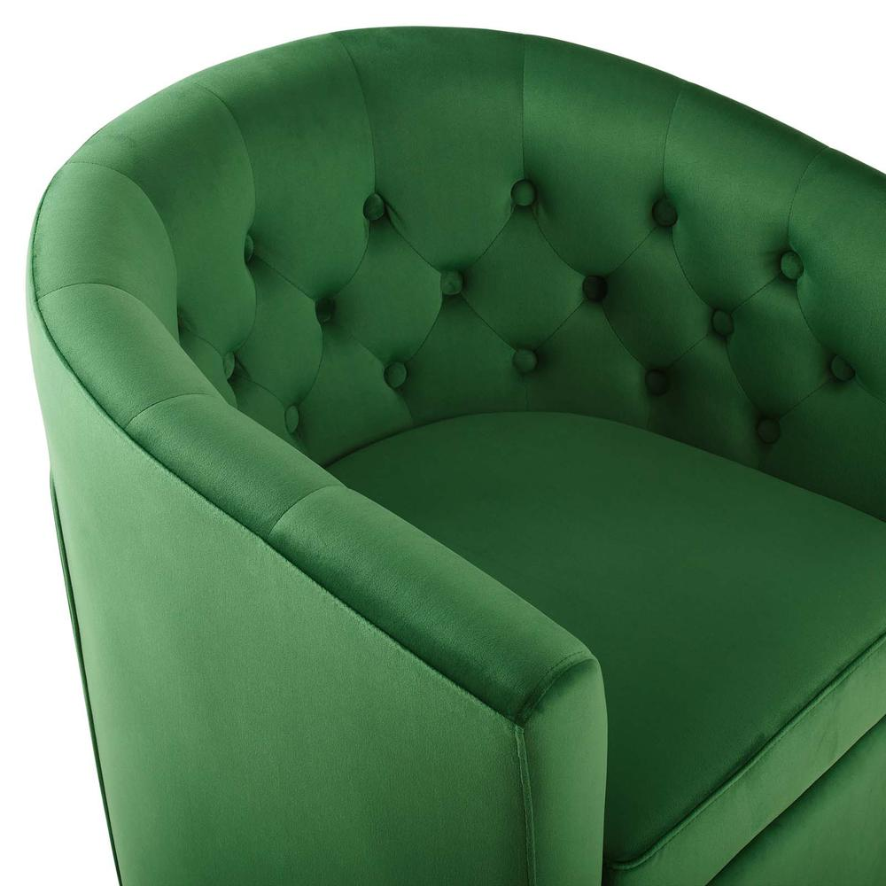 Prospect Tufted Performance Velvet Swivel Armchair - Emerald EEI-4138-EME