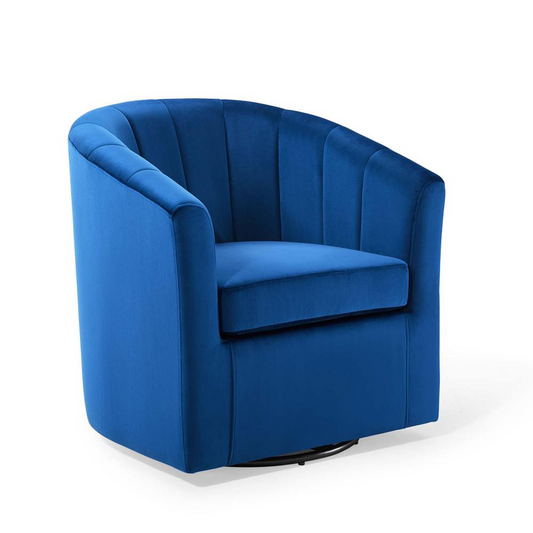 Prospect Performance Velvet Swivel Armchair - Navy EEI-4139-NAV